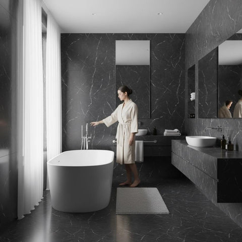 Panou SPC marble style NEGRU  MAT  2800x1220x3mm