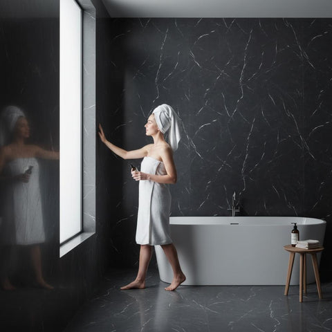 Panou SPC marble style NEGRU  MAT  2800x1220x3mm