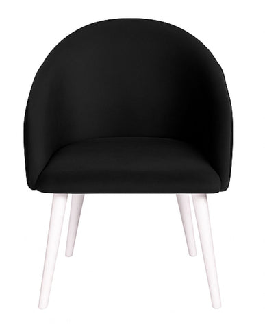 Scaun ACCENT, lemn alb / catifea neagra