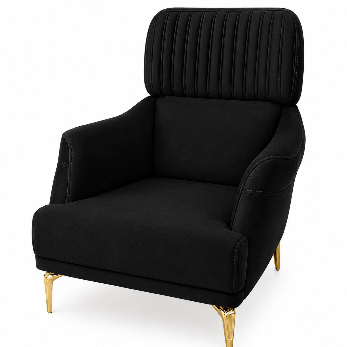 Fotoliu STIL Gold , tapiterie catifea neagra