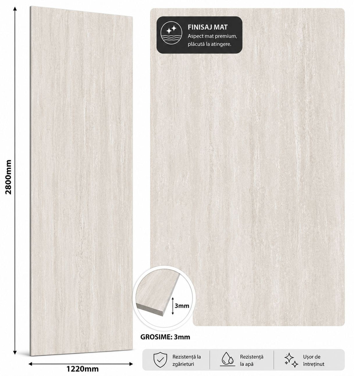 Panou SPC marble style  TRAVERTIN 2800x1220x3mm