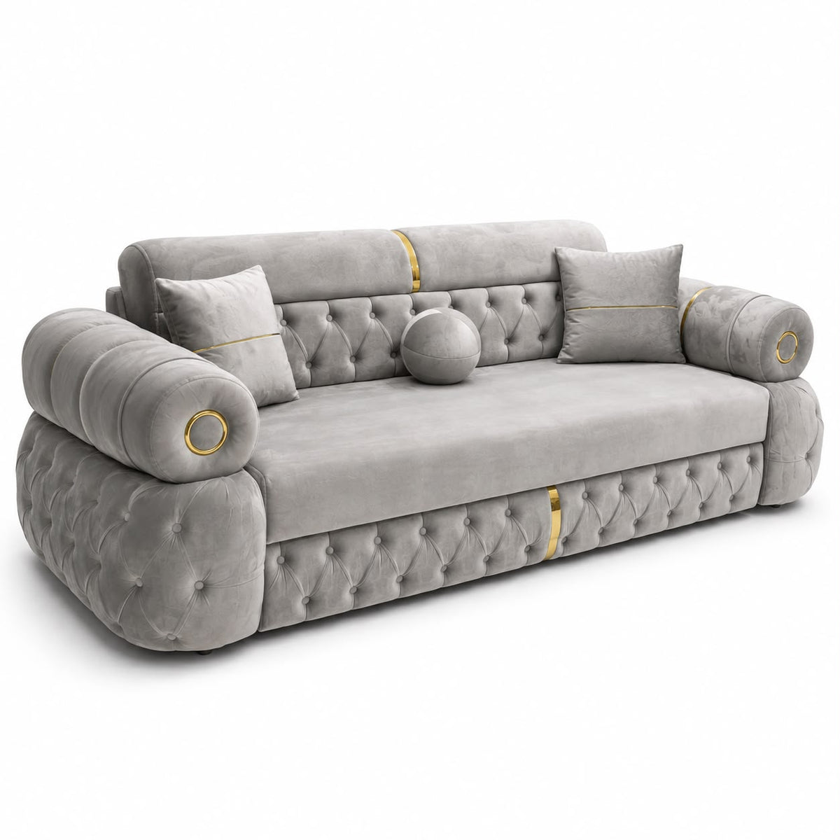 Canapea extensibila LOTUS 3 locuri, tapitata gri