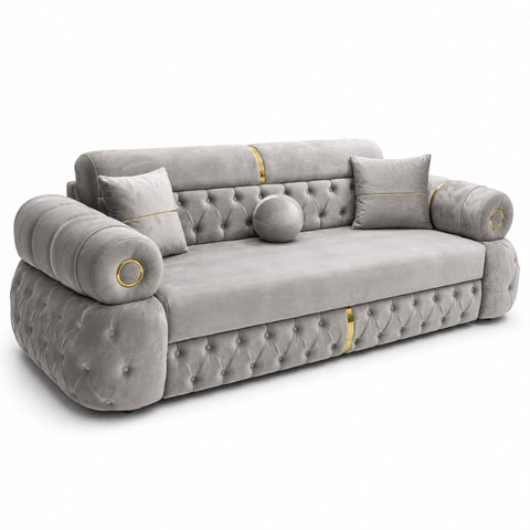 Canapea extensibila LOTUS 3 locuri, tapitata gri