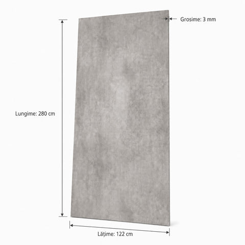 Panou SPC aspect ciment/beton GREJ MAT 2800x1220x3mm