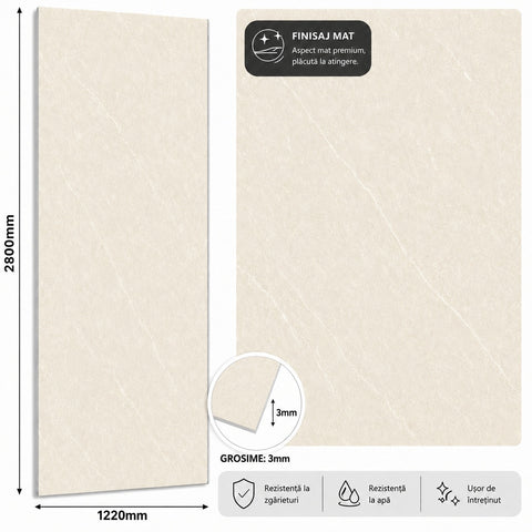 Panou SPC marble style IVORY 2800x1220x3mm
