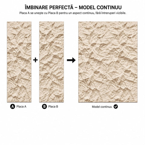 Panou decorativ 3D Stone-Rock Crem 2800x600x50mm