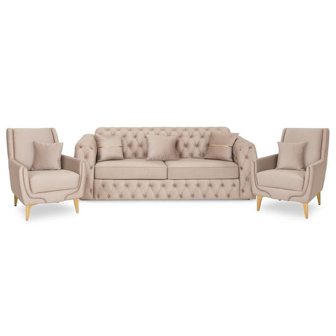 SET 3/1/1 Canapea extensibila MILANO 3 locuri SI 2 FOTOLII, tapitata capucino