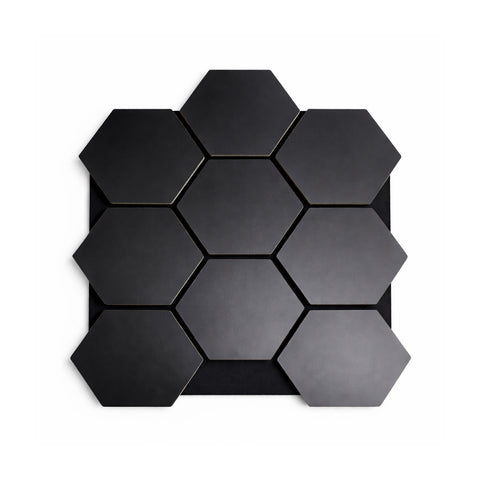 PANOU HEXAGONAL 3D NEGRU 800X650X16MM