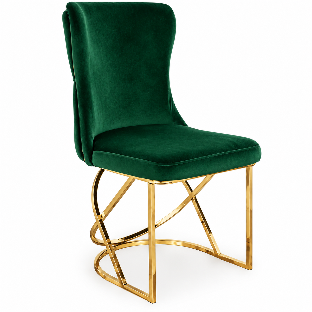 Scaun DELUXE – Metal Auriu & Catifea Verde