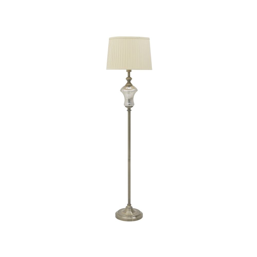 Lampa podea din metal si sticla Φ40Χ163cm Bej & Bronz