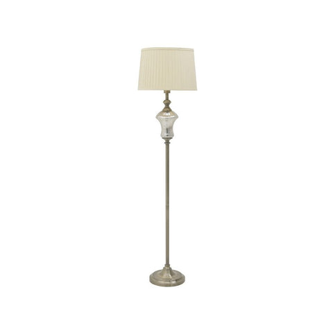 Lampa podea din metal si sticla Φ40Χ163cm Bej & Bronz