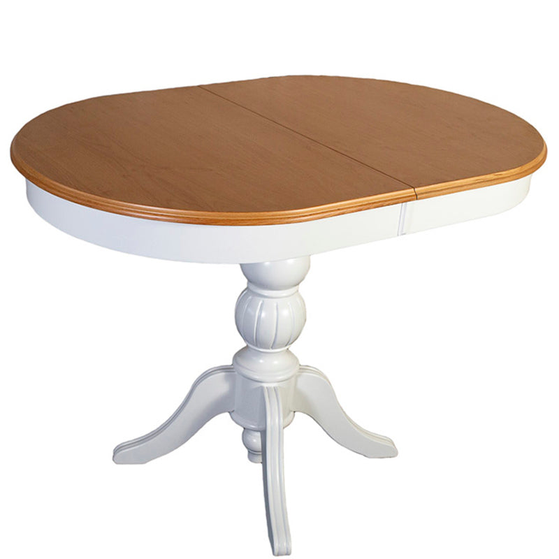 Masa dining ovala alba cu extensie 110/140 x 72cm "wood top"