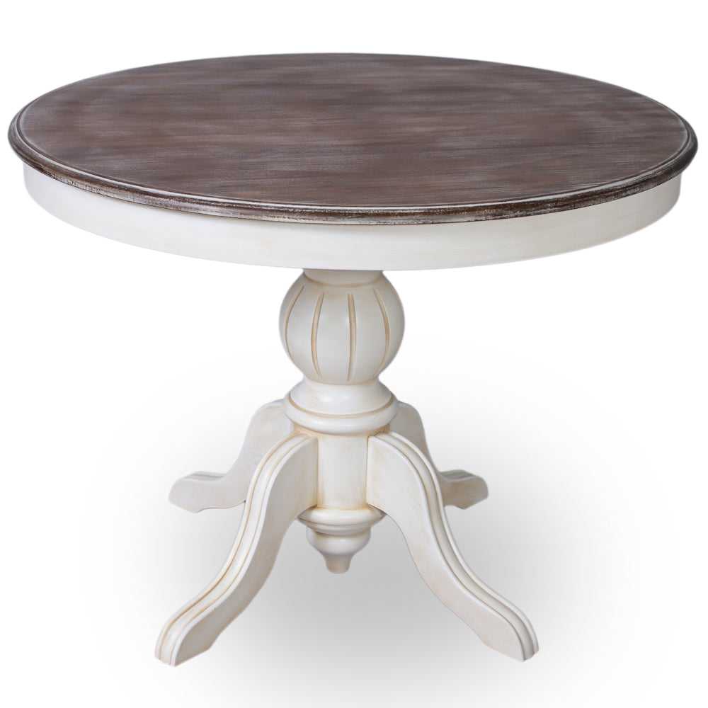 Masa dining rotunda bej 100cm cu blat "wood antique"