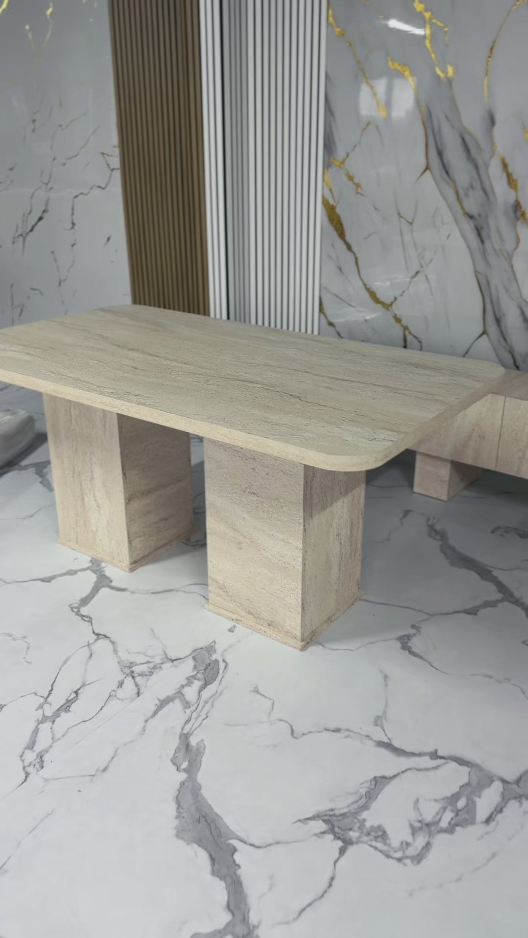 Masa dining ARIA 90x160 cm , BEJ TRAVERTIN