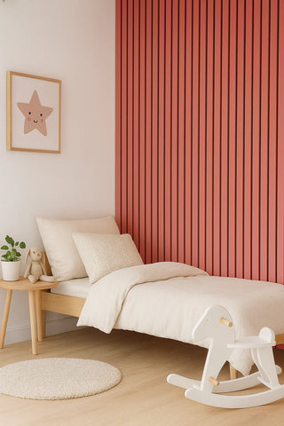 RIFLAJ TIP PANOU ACUSTIC ROZ DIN MDF