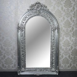 Oglinda baroc XXL argintie 175cm x 110cm