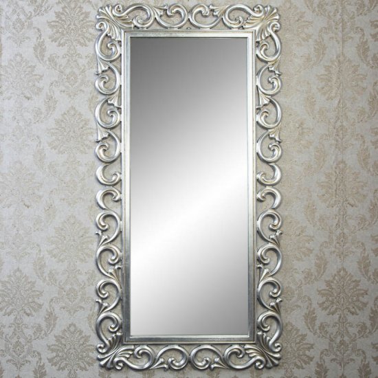 Oglinda baroc argintie 92cm x 180cm