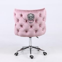 Scaun de birou LION B, catifea roz