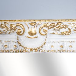 Oglinda clasica dreptunghiulara, alba & auriu 80 x 170cm