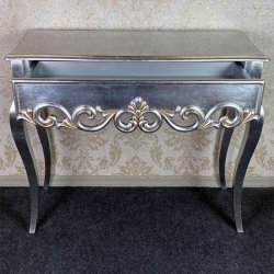 Consola PARIS argintie clasica stil baroc - 100x40x82 cm