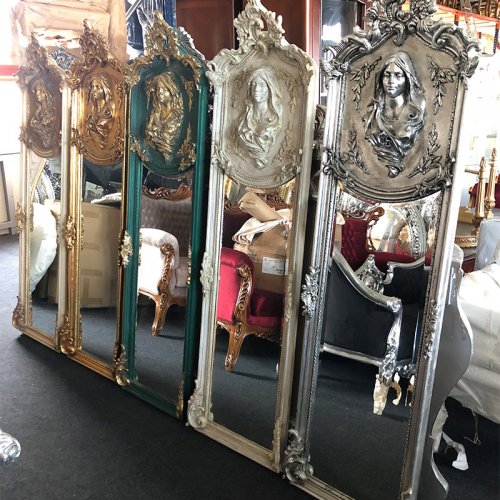 Oglinda clasica baroc crem 180cm x 50cm      