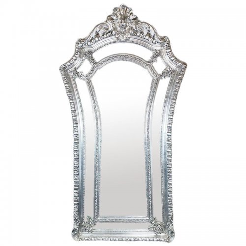 Oglinda baroc QUEEN XXL argintie 210cm x 115cm    